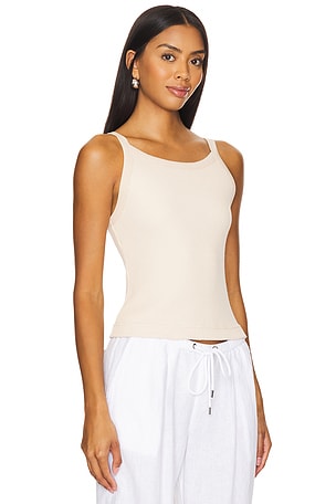 perfectwhitetee Rib Tank Top in Cream