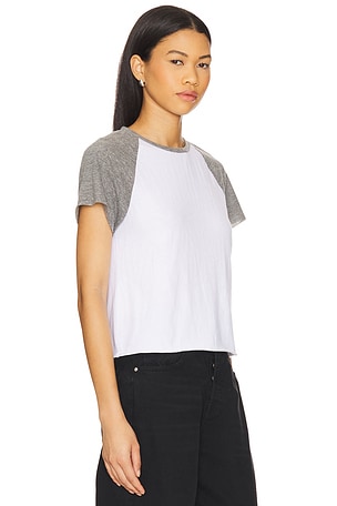 perfectwhitetee Britt Color Block Tee in White