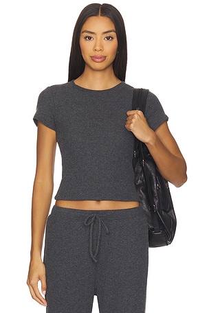 Gabby Rib Short Sleeve Crew Top perfectwhitetee