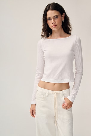 Drop Shoulder Long Sleeve perfectwhitetee
