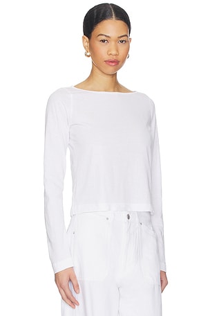 perfectwhitetee Drop Shoulder Long Sleeve in White