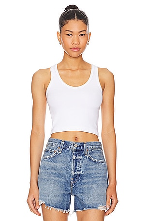 Cropped Cotton Ribbed Layering Tankperfectwhitetee$45BEST SELLER