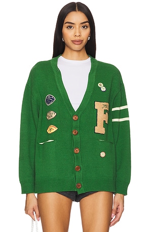 Pine Needle Varsity Knit Cardigan Found