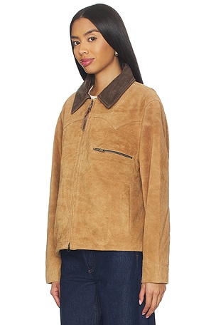 Found Suede Terracotta Work Jacket in Brown