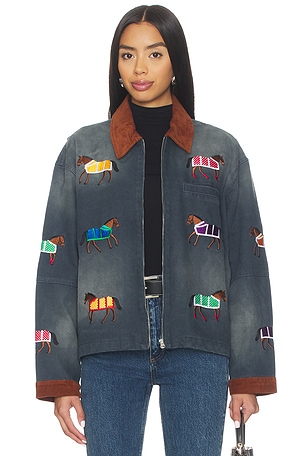 Lariat Horse Embroidered Work Jacket Found