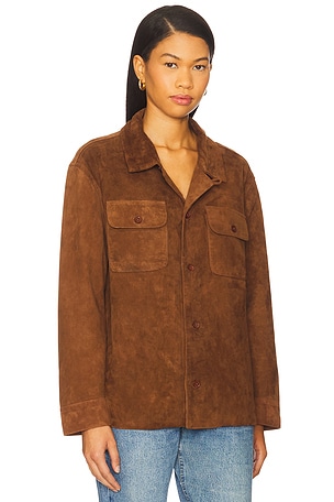 Found Suede Camp Shirt in Brown