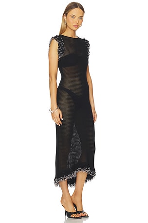 Paris Georgia Fringe Dress in Black. Size XS. Also