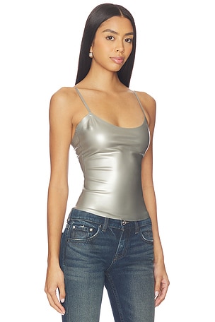 POSTER GIRL Whistle Top in Metallic Silver