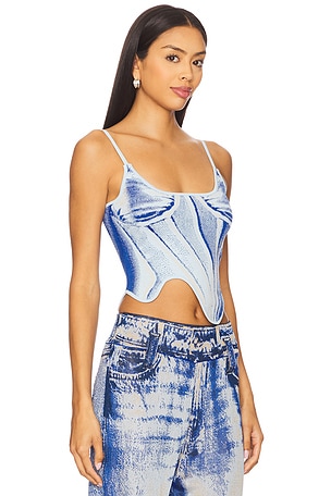 PH5 Mila Denim Print Tank Top in Blue