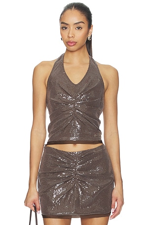 Gather Sequin Halter Top PRIVATE POLICY
