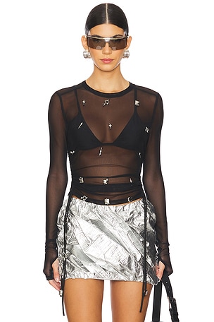 Silver Charm Mesh Top PRIVATE POLICY