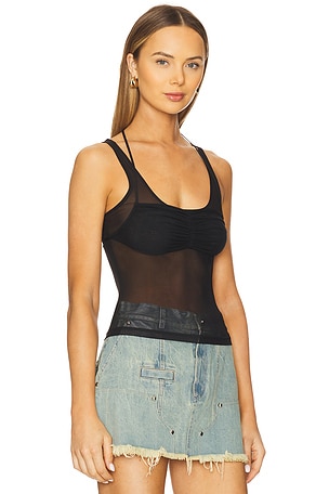 PRIVATE POLICY Bikini Mesh Top in Black