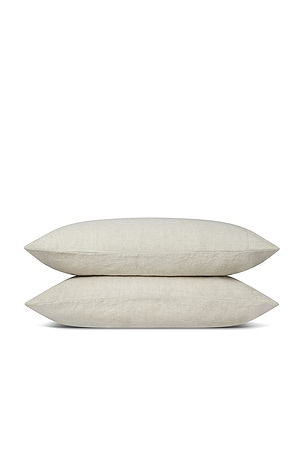 Plain Linen Pillowcase Pair Piglet in Bed