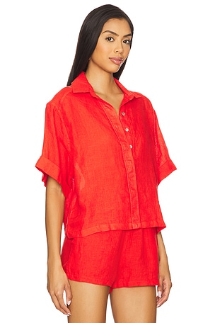 PQ Linen Top in Red
