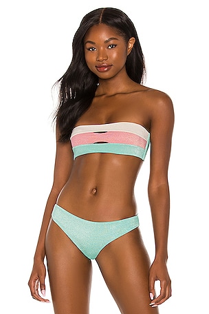 Color block bandeau bikini on sale