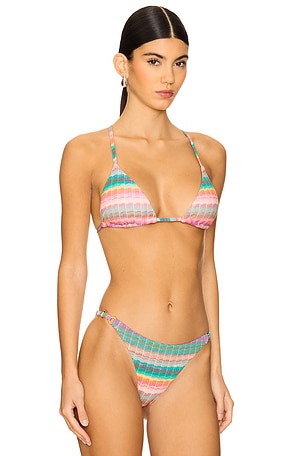 PQ Chain Triangle Bikini Top in Teal