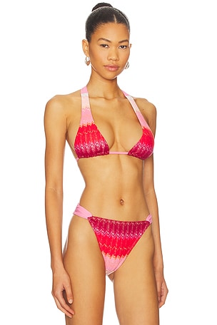 PQ Eleanor Halter Bikini Top in Pink