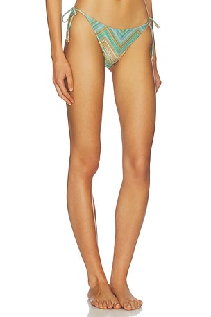 PQ Teeny Tie Side Bikini Bottom in Green,Teal