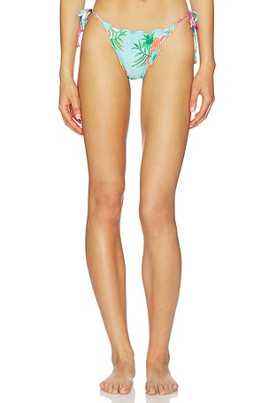 Embroidered Lettuce Edge Tie Side Bikini Bottom PQ