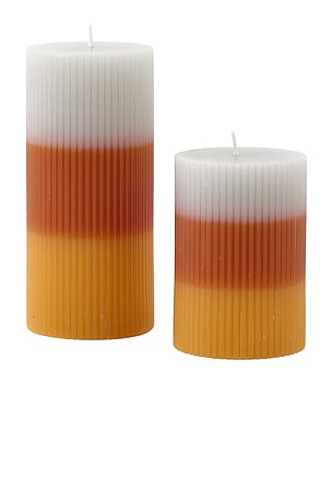 Candy Corn Pillar Candle Poppy Lane