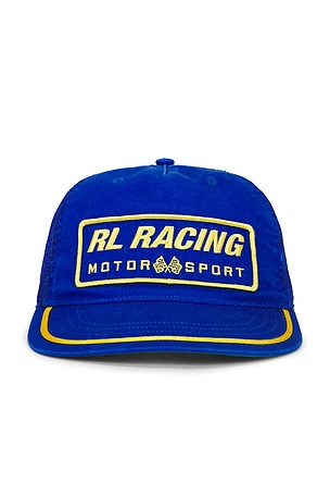 Polyester Knit Vintage Rl Racing Trucker Hat Polo Ralph Lauren