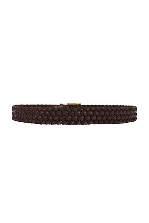 Polo Ralph Lauren Leather Webbing Braided Stretch Belt in Brown
