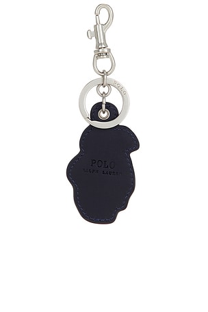 Polo Ralph Lauren Leather Novelty Bear Keyfob in Navy