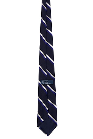Polo Ralph Lauren Double Stripe Woven Neck Tie in Navy