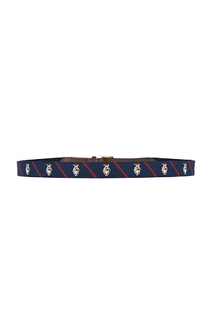 Polo Ralph Lauren Ribbon & Leather Seasonal Bear Belt in Navy