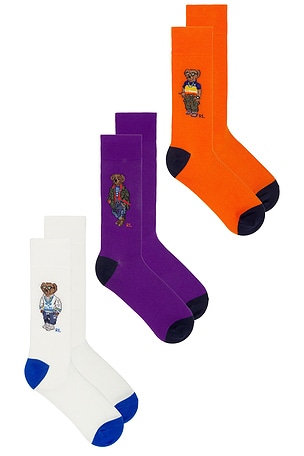 Polo Ralph Lauren Seasonal Bear Socks 3-Pack Gift Box