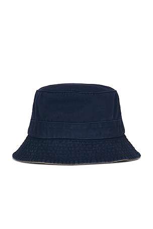 Polo Ralph Lauren Cotton Twill Novelty Bear Loft Bucket Hat in Navy