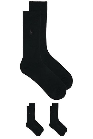 Soft Touch Flat Knit Dress Socks 3-Pack Polo Ralph Lauren
