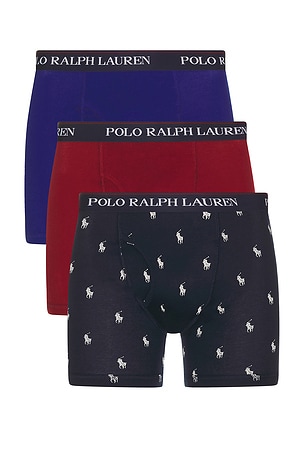 Classic Fit Cotton Boxer Briefs 3 Pack Polo Ralph Lauren