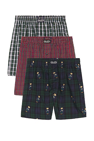 Holiday Gift Set 3 Pack Woven Boxers Polo Ralph Lauren