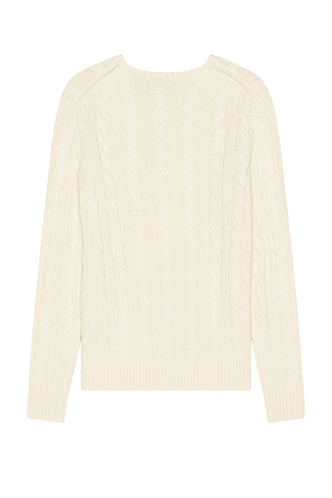 Polo Ralph Lauren Cable Knit Crewneck Sweater in Cream