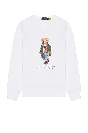 Explorer Bear Crewneck Sweatshirt in White Polo Ralph Lauren