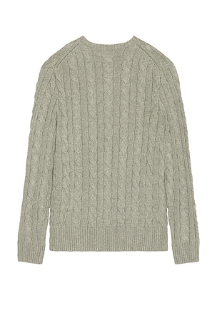 Polo Ralph Lauren Cotton Cable Knit Crewneck Sweater in Grey