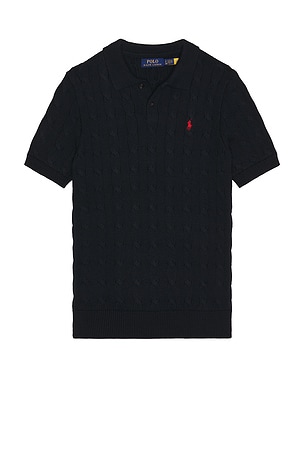 Short Sleeve Cotton Cable Knit Sweater Polo Polo Ralph Lauren