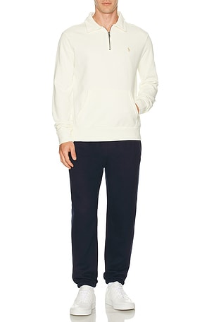 Polo Ralph Lauren Loopback Terry 1/2 Zip Sweatshirt in Cream