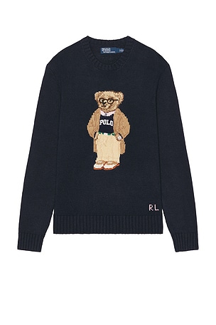 Cotton Crewneck Novelty Bear Sweater Polo Ralph Lauren