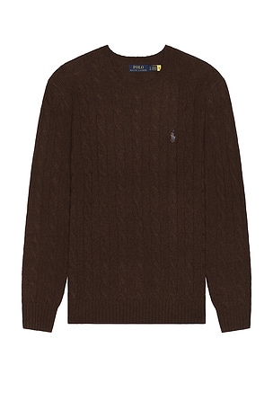 Wool Cashmere Cable Knit Crewneck Sweater Polo Ralph Lauren