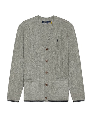 Wool & Cashmere Cable Knit V-Neck Cardigan Sweater Polo Ralph Lauren