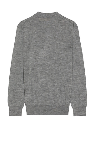 Polo Ralph Lauren Merino Wool Button Placket Polo Sweater in Grey