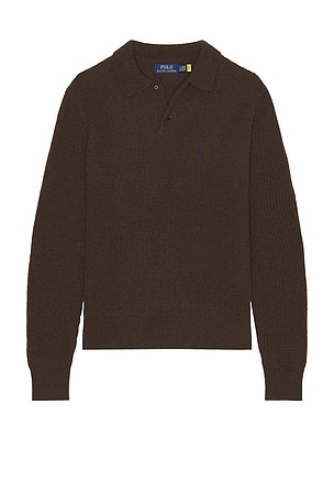 Long-Sleeve Cotton Wool Textured Crewneck Sweater Polo Ralph Lauren