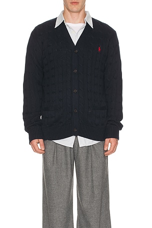 Cotton Cable V-Neck Cardigan Sweater Polo Ralph Lauren