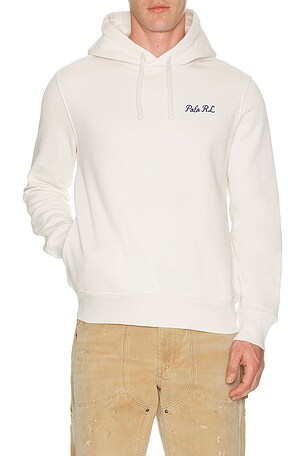 Miu Miu Polo Ralph Lauren Fleece Polo Script Heritage Bear Hoodie in Brown