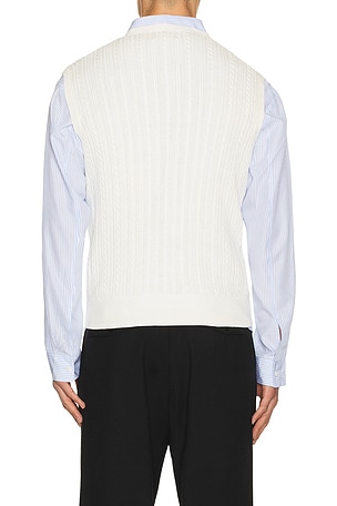 Polo Ralph Lauren Sleeveless Featherweight Cable Knit V-Neck Sweater Vest in White. Size XXL/2X. Also