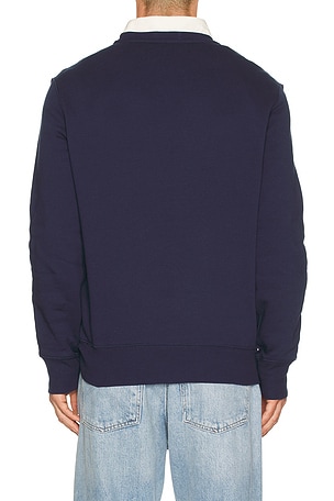 Polo Ralph Lauren Long Sleeve Fleece Novelty Polo Society Bear Crewneck Sweatshirt in Navy