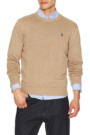 Cotton Shaker Knit Crewneck Sweater Polo Ralph Lauren