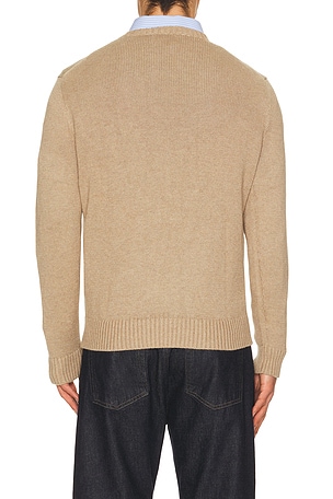 Polo Ralph Lauren Cotton Shaker Knit Crewneck Sweater in Brown